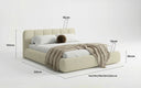 Designer Polsterbett Avelo in Bouclé mit Stauraum