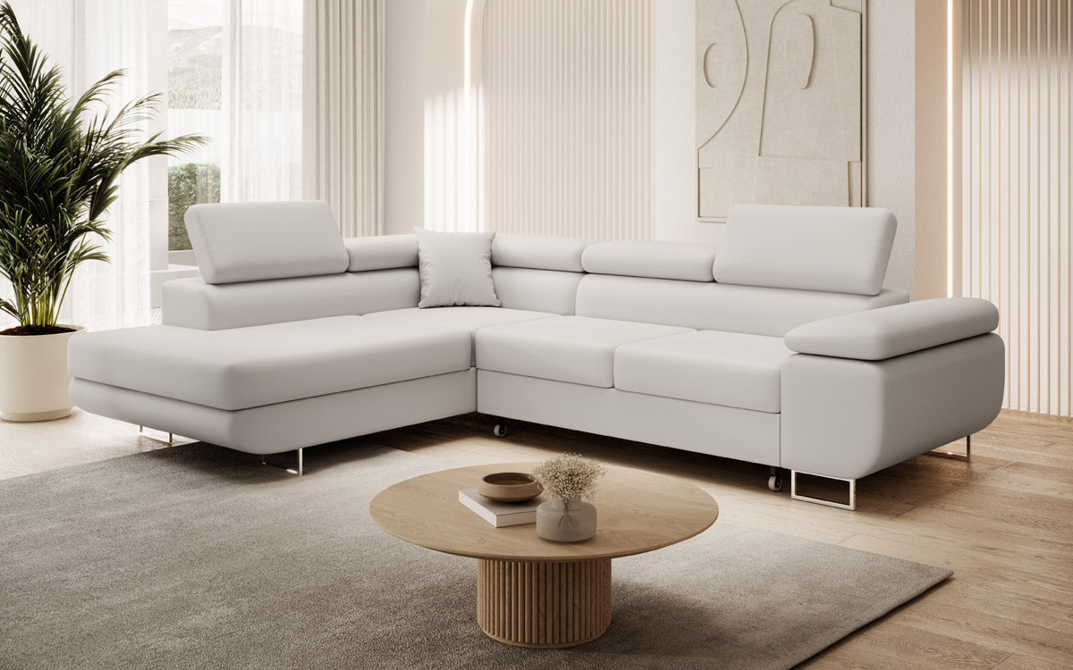 Designer Sofa Aston mit Schlaf- und Klappfunktion aus Kunstleder