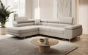Designer Ecksofa Aston mit Schlaf- und Klappfunktion aus Bouclé