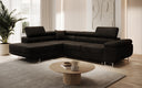 Designer Ecksofa Aston mit Schlaf- und Klappfunktion aus Bouclé