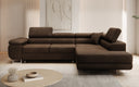 Designer Ecksofa Aston mit Schlaf- und Klappfunktion aus Bouclé