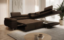 Designer Ecksofa Aston mit Schlaf- und Klappfunktion aus Bouclé