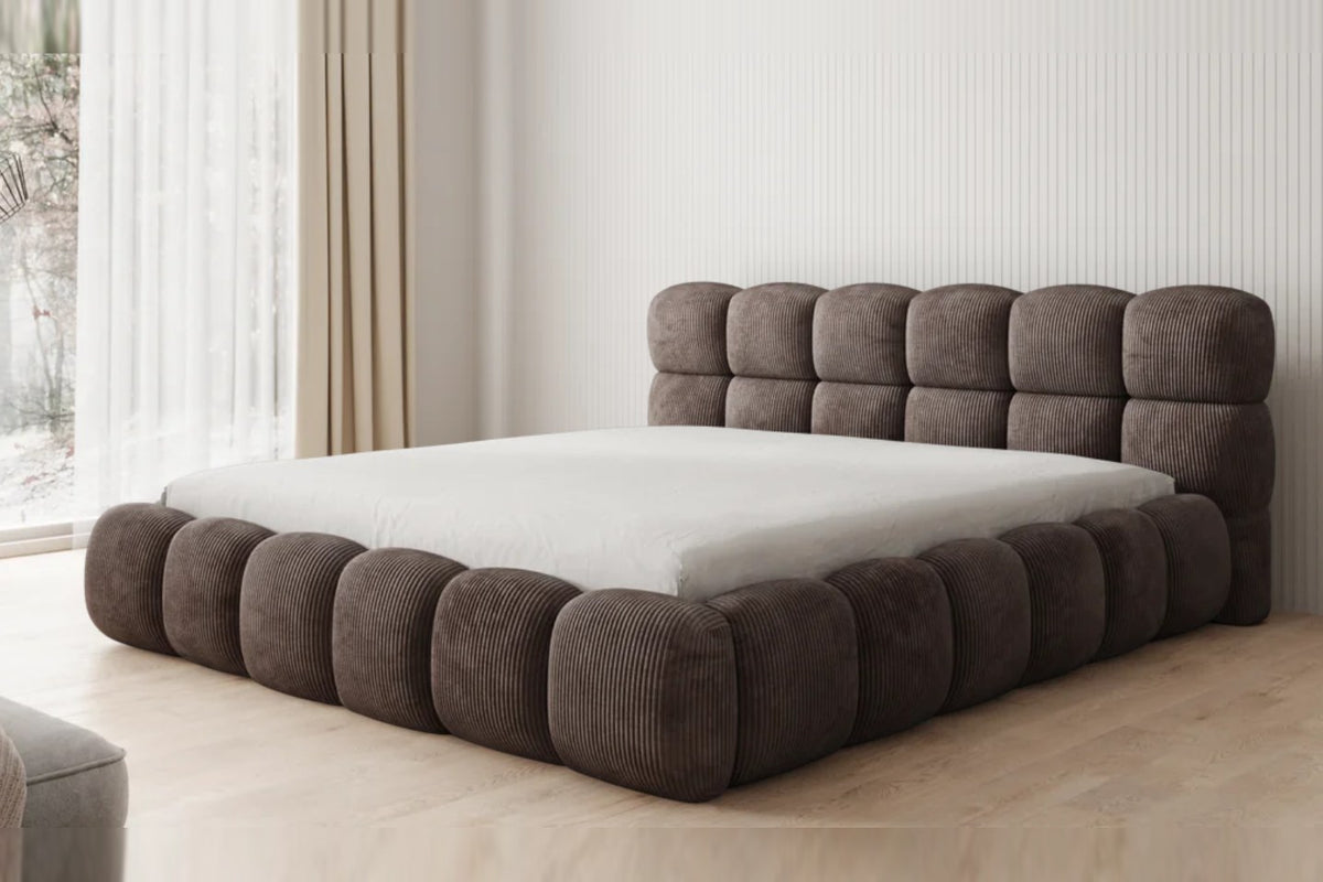 Outlet Polsterbett Boston 180x200 in Cord Braun