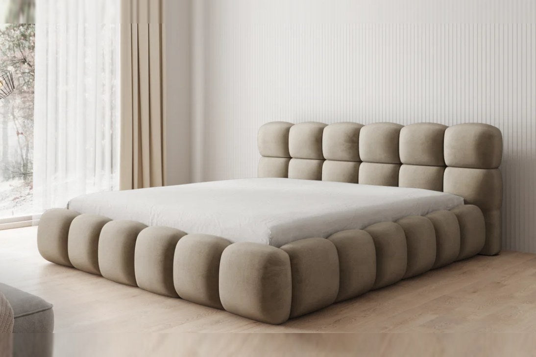 Outlet Polsterbett Boston 180x200 in Samt Beige