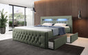 Boxspringbett Menzogna Bouclé mit LED und Stauraum (2 Schubladen)