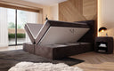 Boxspringbett Sejour mit LED u. Stauraum in Cord
