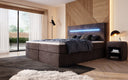 Boxspringbett Sejour mit LED u. Stauraum in Cord