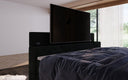 Boxspringbett Sejour mit TV Lift, RGB und Stauraum in Cord