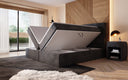 Boxspringbett Sejour mit LED u. Stauraum in Cord