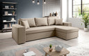 Designer Ecksofa Denver Kunstleder mit Schlaf- und Klappfunktion