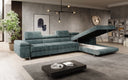Designer Ecksofa Calvera Maxi mit Schlaf- und Klappfunktion in Cord