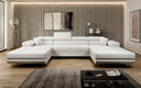 Designer Sofa Calvera U mit Schlaf- und Klappfunktion in Bouclé