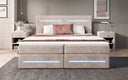 Boxspringbett Lara mit Stauraum und LED in Cord