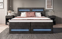 Boxspringbett Lara mit Stauraum und LED in Cord