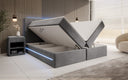 Boxspringbett Voyage mit LED u. Stauraum in Samt