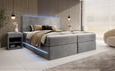 Boxspringbett Voyage mit LED u. Stauraum in Samt