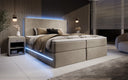 Boxspringbett Voyage mit LED u. Stauraum in Samt