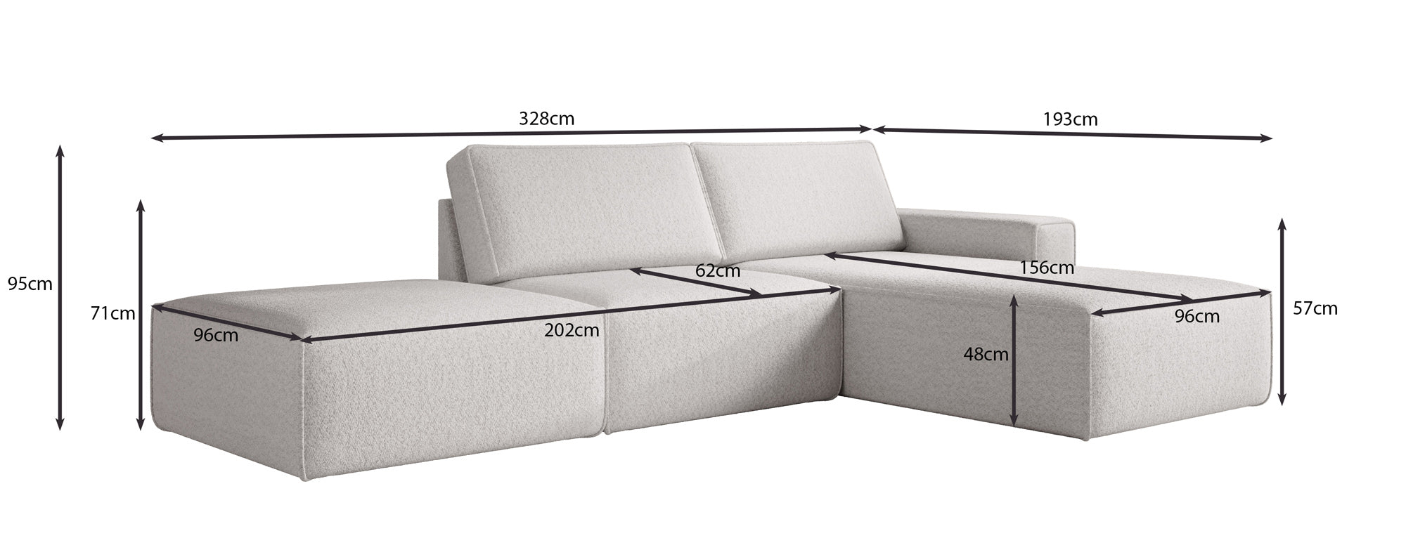 Modulares Ecksofa Yuma mit Beistellhocker aus Cord