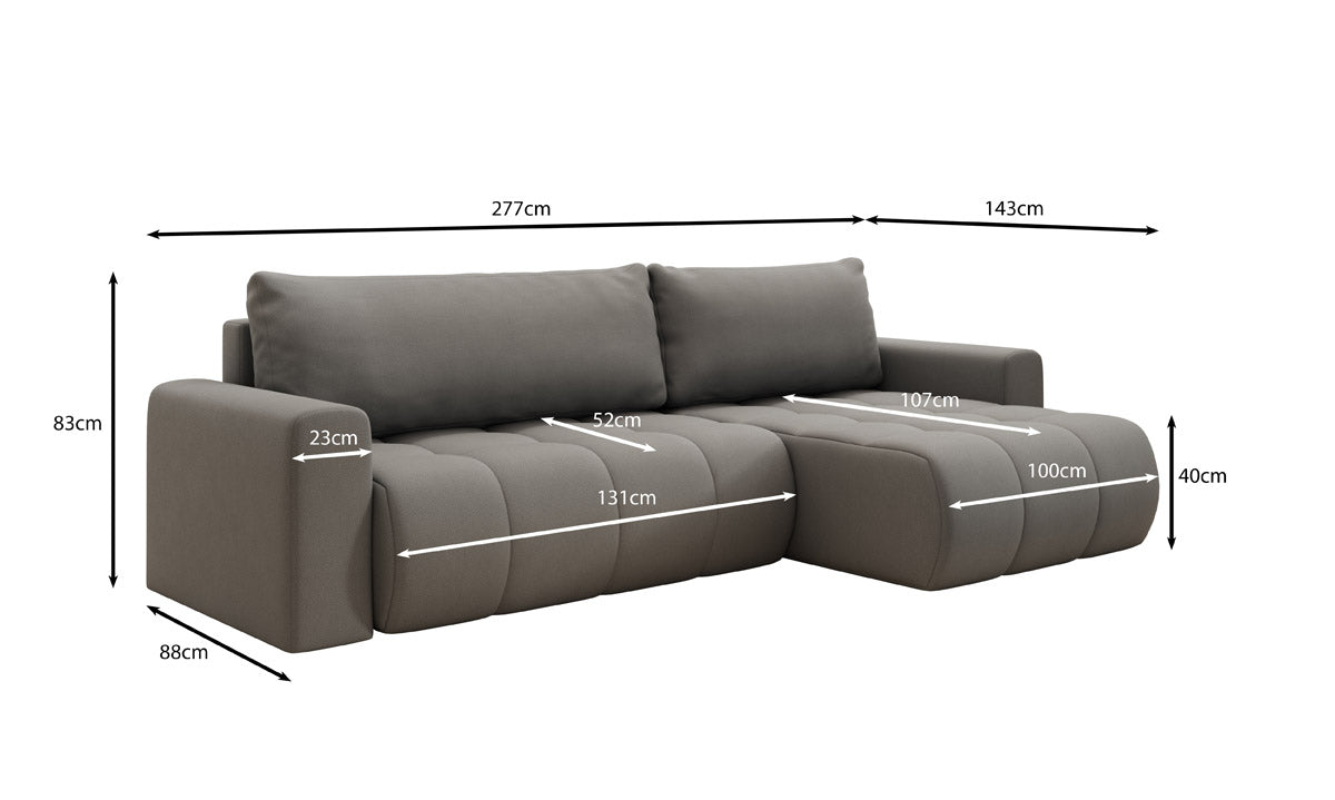 Designer Sofa Venezia mit Schlaffunktion und Stauraum