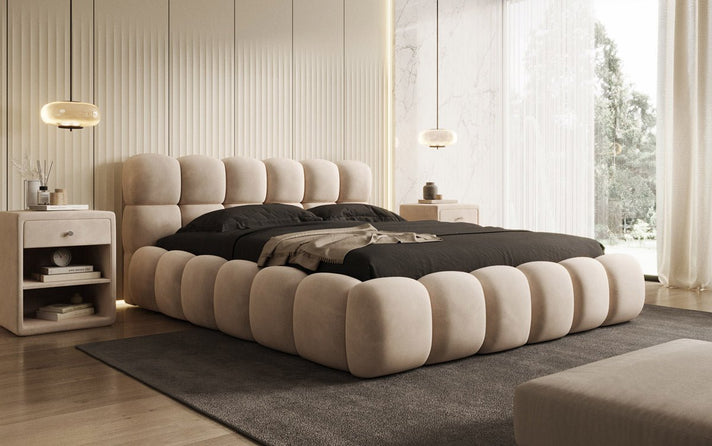 Designer Polsterbett Boston Samt mit Stauraum