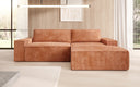 Designer Ecksofa Corino in Cord mit Schlaf- und Klappfunktion