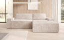 Designer Ecksofa Corino in Cord mit Schlaf- und Klappfunktion