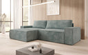 Designer Ecksofa Corino in Cord mit Schlaf- und Klappfunktion