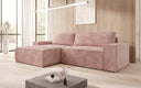 Designer Ecksofa Corino in Cord mit Schlaf- und Klappfunktion