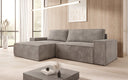 Designer Ecksofa Corino in Cord mit Schlaf- und Klappfunktion