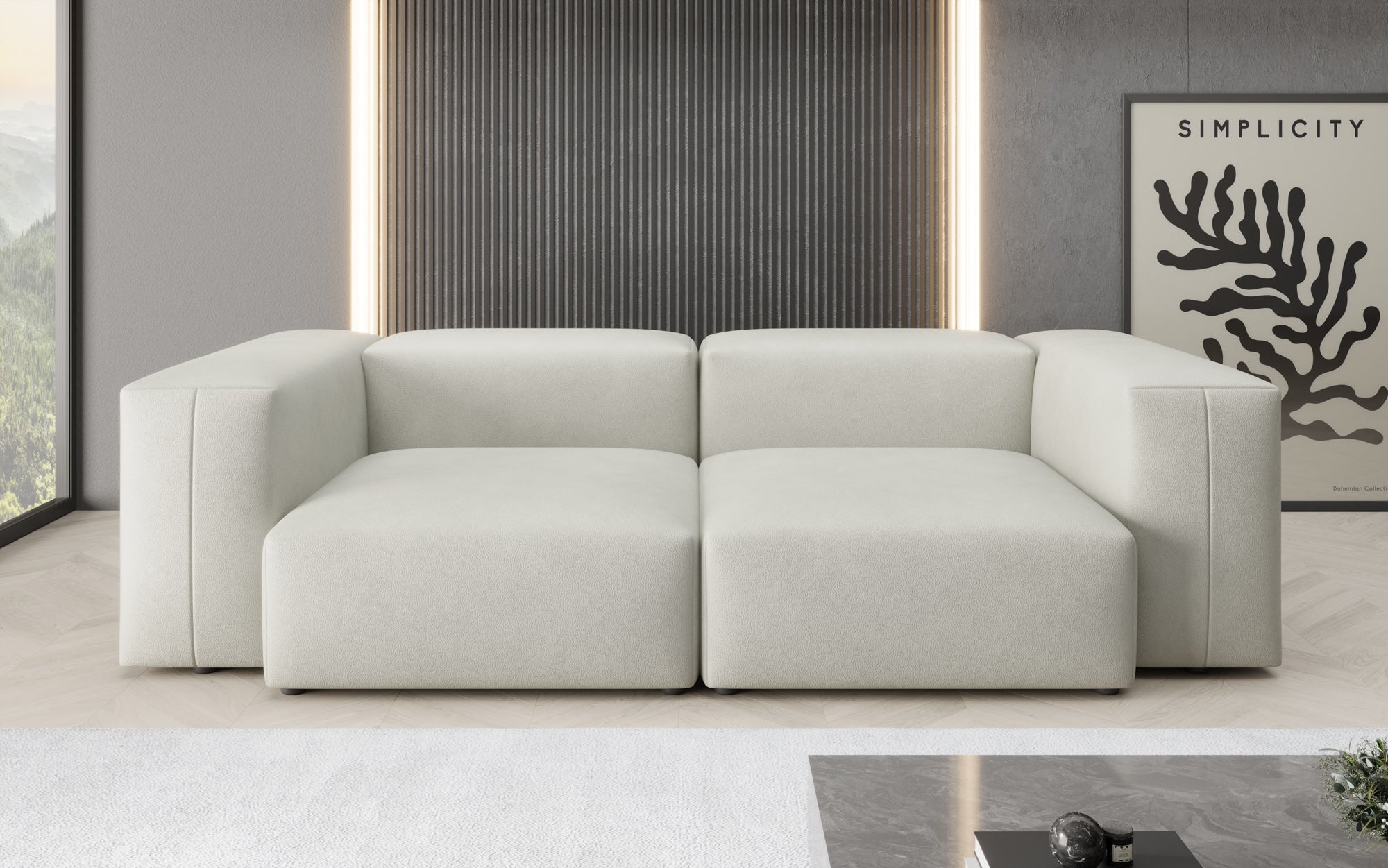Designer 2 Sitzer Sofa Snug in Echtleder