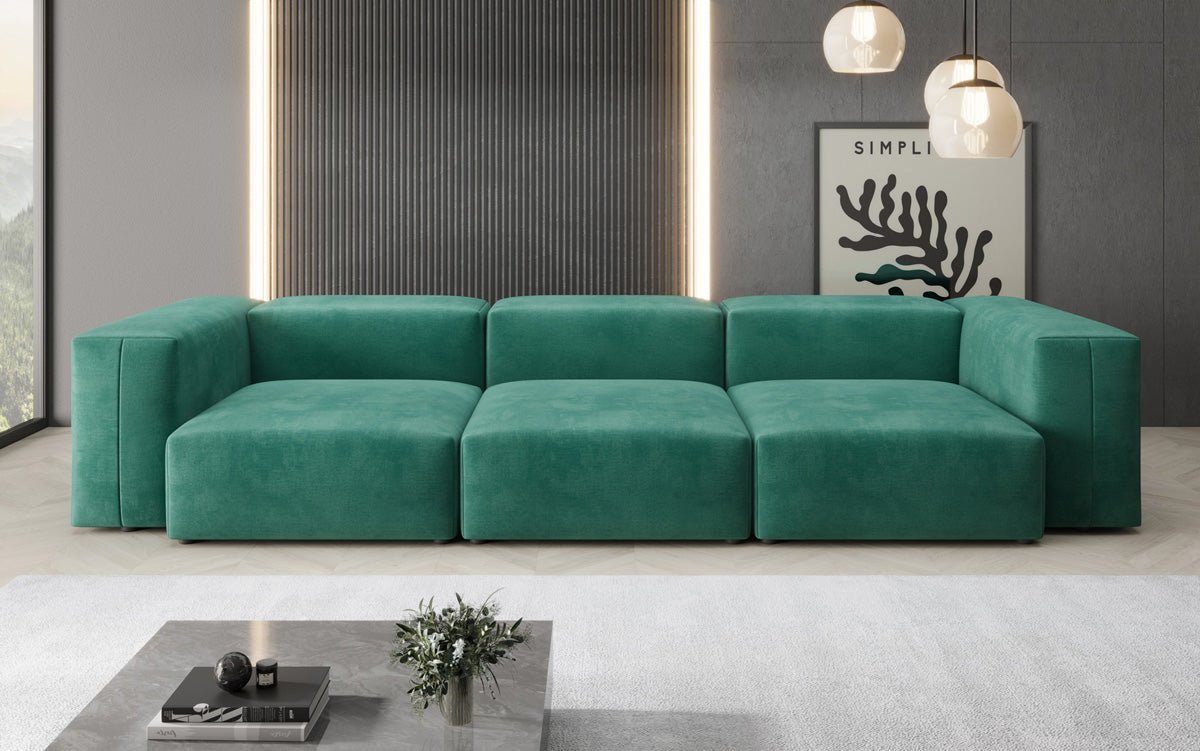Designer 3 Sitzer Sofa Snug in Samt
