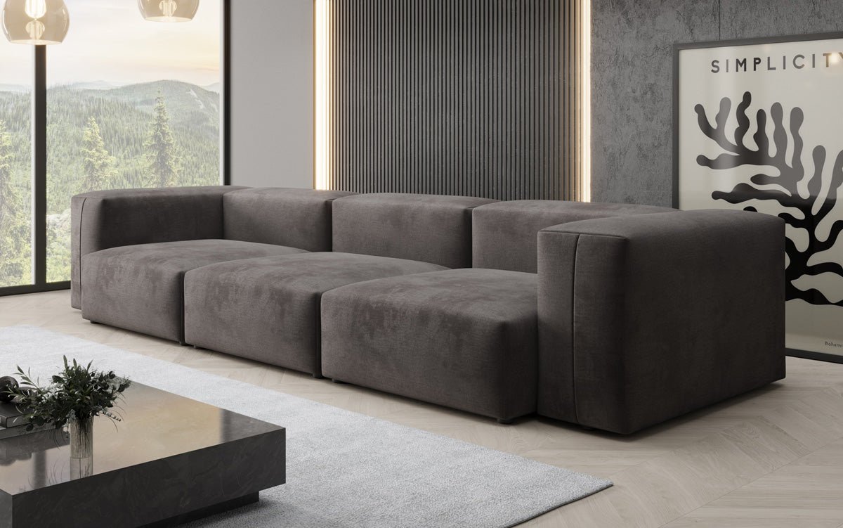 Designer 3 Sitzer Sofa Snug in Samt