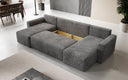 Designer Sofa Melva U mit Schlaf- und Klappfunktion in Cord