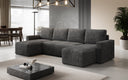 Designer Sofa Melva U mit Schlaf- und Klappfunktion in Cord