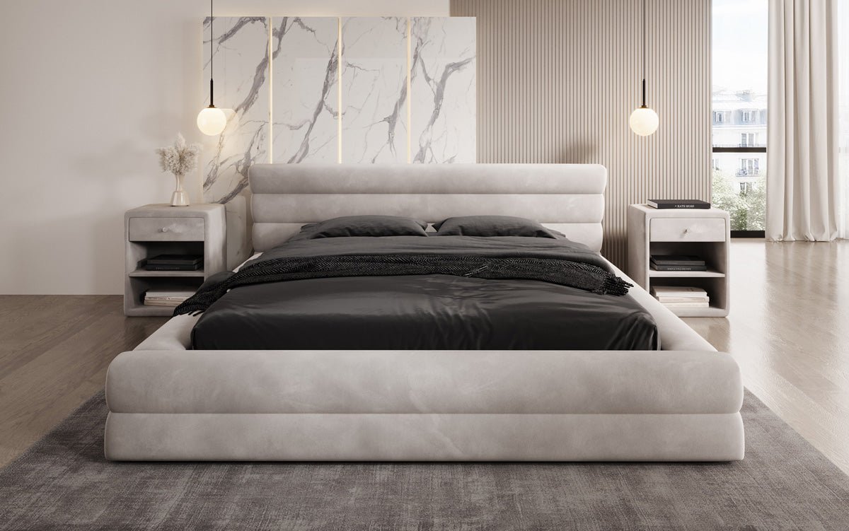 Designer Polsterbett Velana Samt mit Stauraum