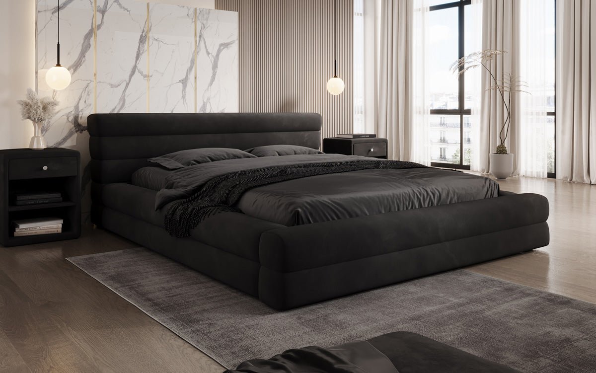 Designer Polsterbett Velana Samt mit Stauraum