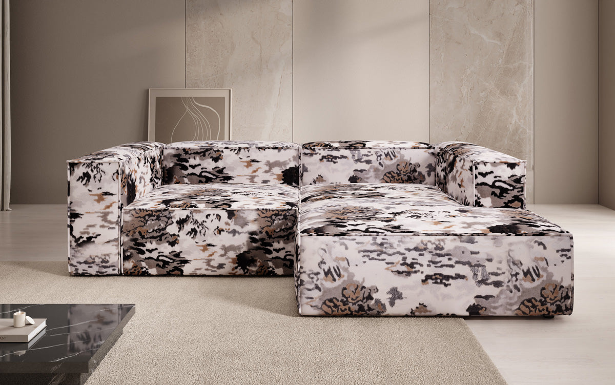 Designer Ecksofa Lesley Mini - Jacquard mit Aquarell-Muster