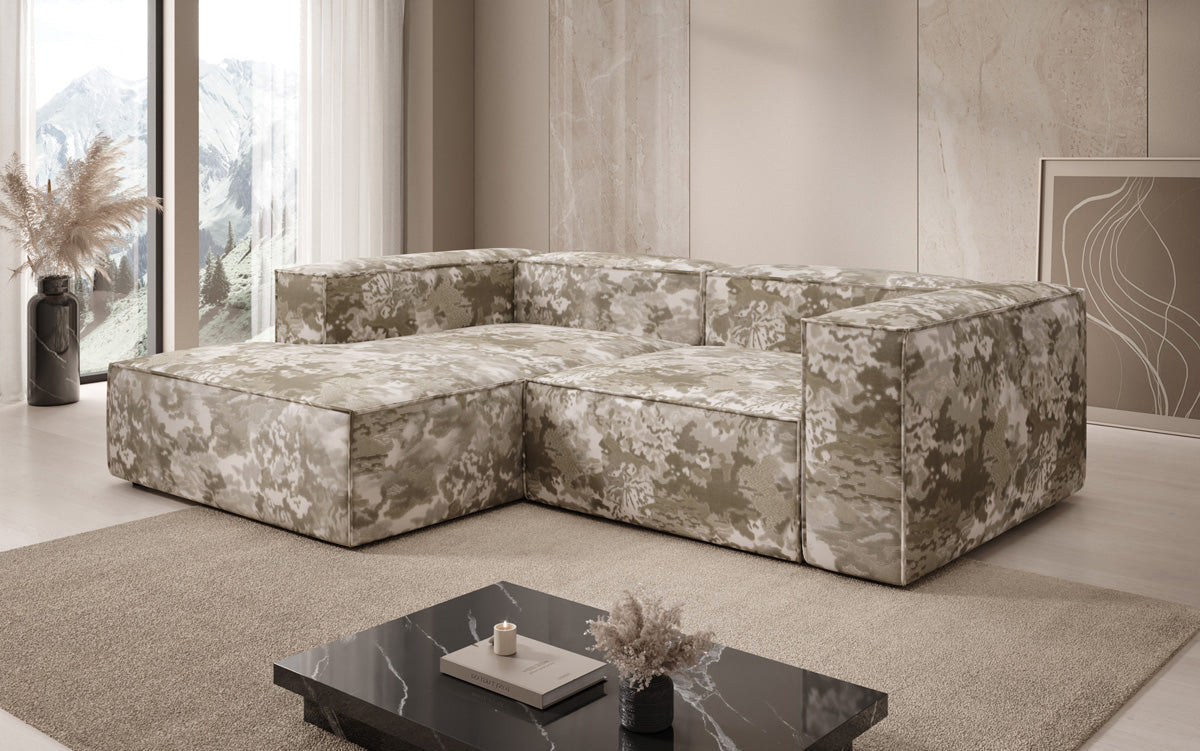 Designer Ecksofa Lesley Mini - Jacquard mit Aquarell-Muster