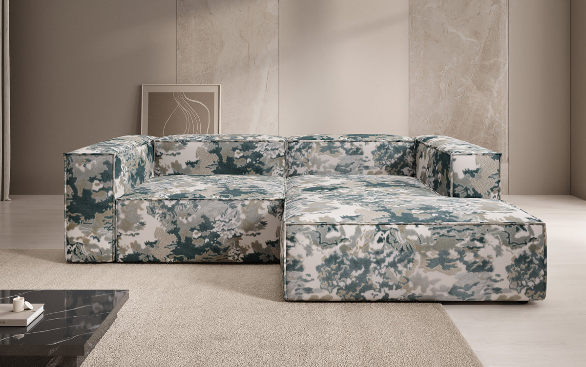 Designer Ecksofa Lesley Mini - Jacquard mit Aquarell-Muster