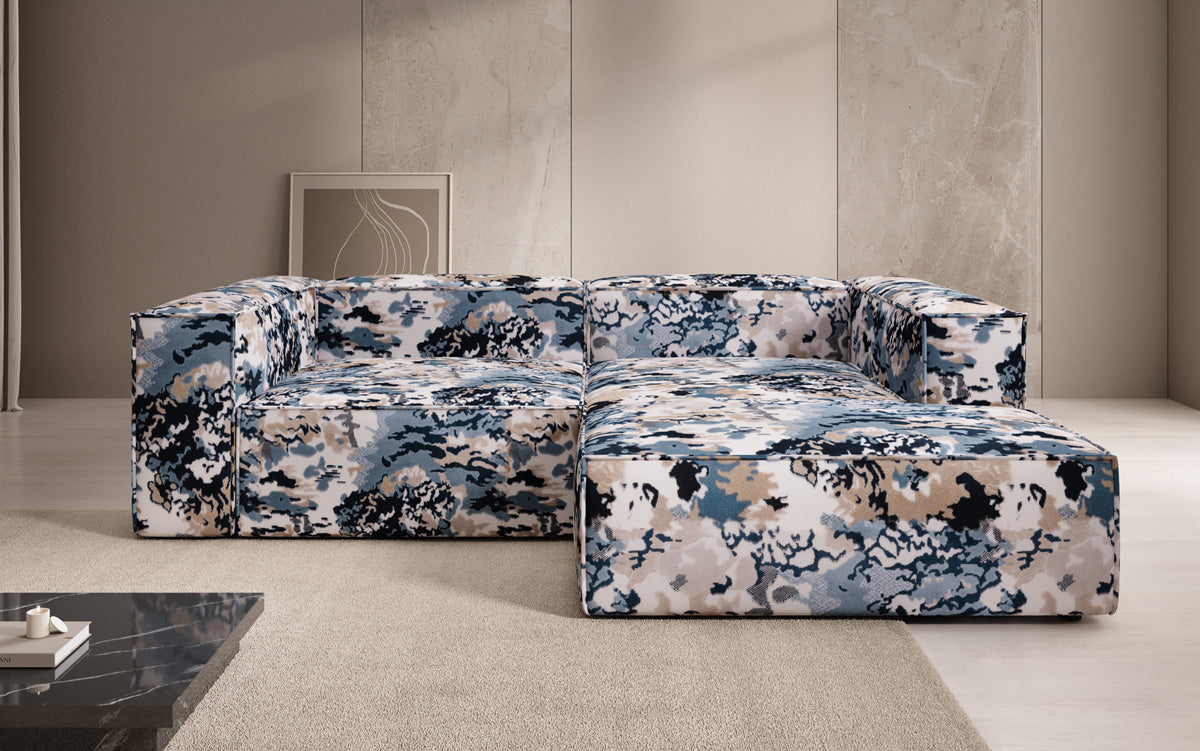 Designer Ecksofa Lesley Mini - Jacquard mit Aquarell-Muster