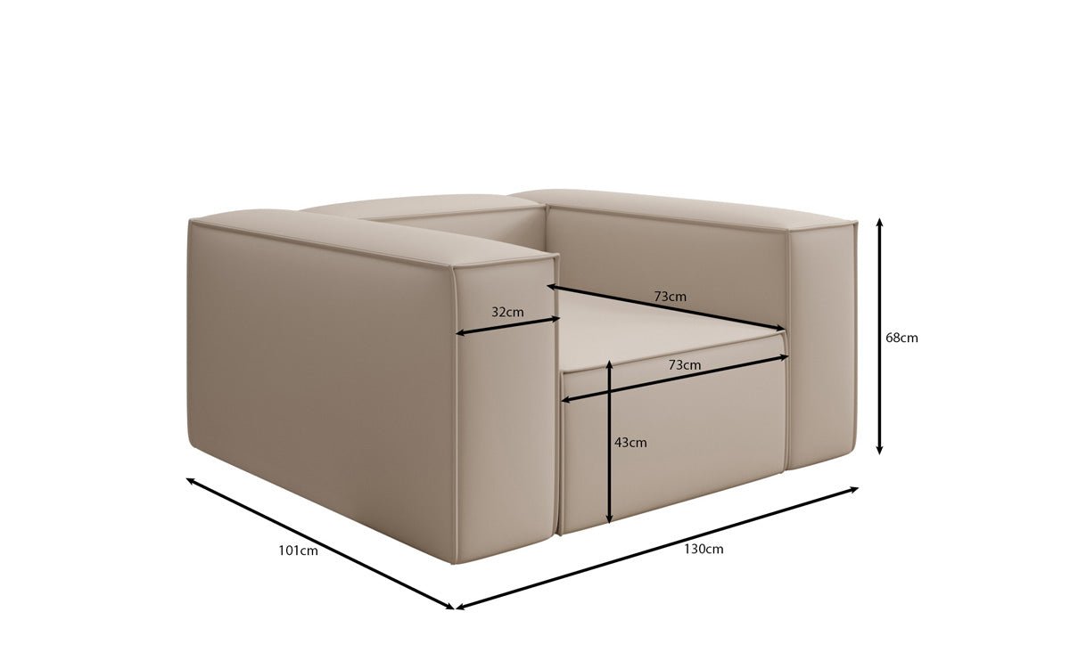Designer Sofa-Sessel Lesley in Stoff