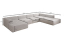 Designer Sofa Lesley U XXL in Echtleder