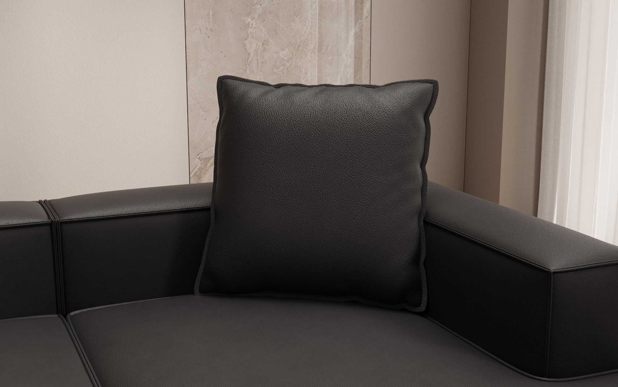 Zierkissen Lesley 60x60 in Echtleder