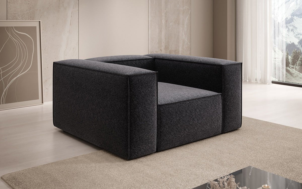 Designer Sofa-Sessel Lesley in Strukturstoff