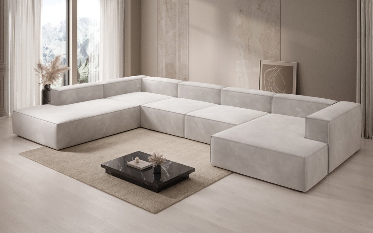 Designer Sofa Lesley U XXL in Samt