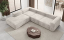 Designer Ecksofa Lesley mit langer Ottomane in Samt