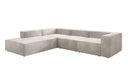 Designer Ecksofa Lesley mit langer Ottomane in Samt