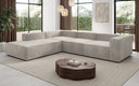 Designer Ecksofa Lesley mit langer Ottomane in Samt
