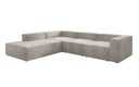 Designer Ecksofa Lesley mit langer Ottomane in Samt