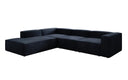 Designer Ecksofa Lesley mit langer Ottomane in Samt